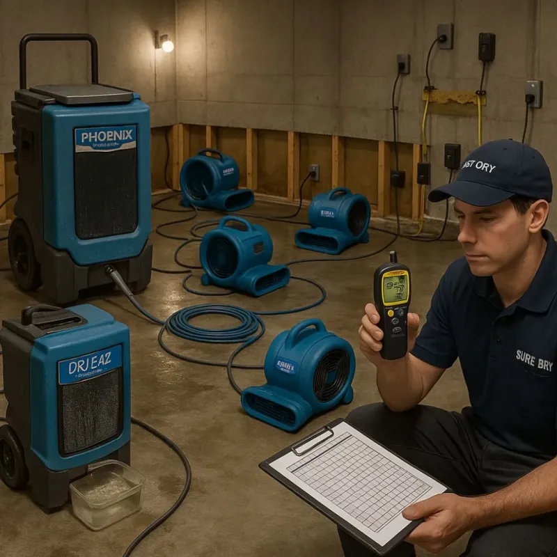 Structural Drying and Dehumidification process in Tecumseh, MI